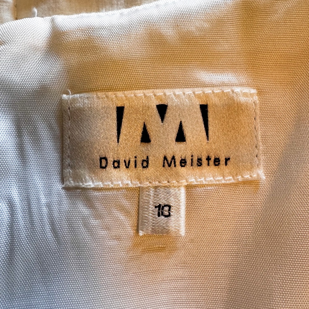 David Meister White Cotton Dress Sz 10 Textured Fully Lined NWT $225 Made in USA - Picture 11 of 14